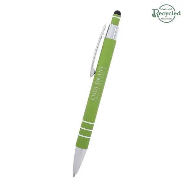 5 1/2" plunger-action pen with rubberized aluminum body and stylus on... from ASI 61125 Hit Promotional Products / Hit®