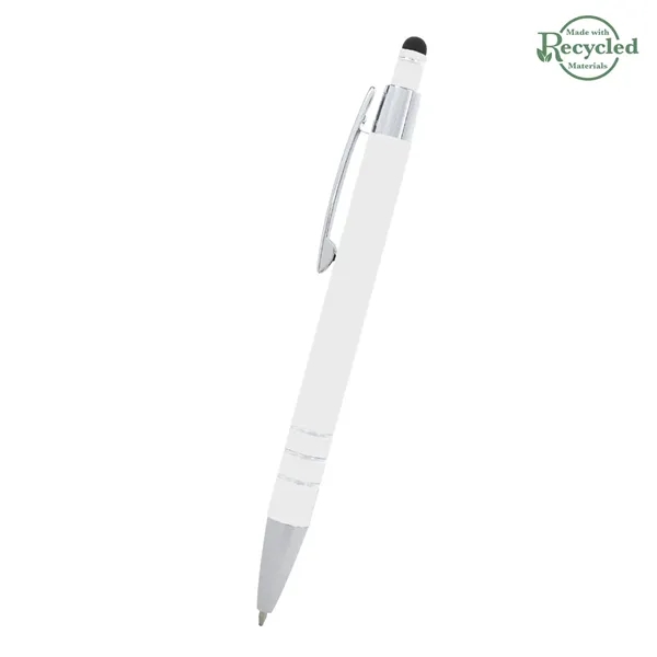 5 1/2" plunger-action pen with rubberized aluminum body and stylus on... from ASI 61125 Hit Promotional Products / Hit®