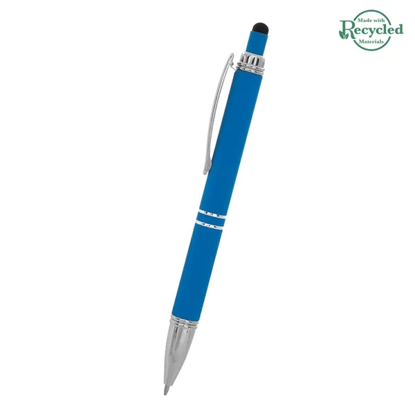 Quilted plunger-action stylus pen made of rubberized aluminum with a unique... from ASI 61125 Hit Promotional Products / Hit®