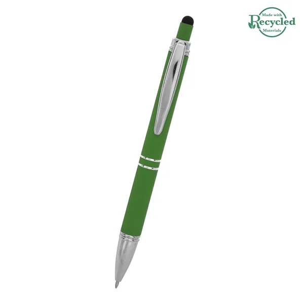 Quilted plunger-action stylus pen made of rubberized aluminum with a unique... from ASI 61125 Hit Promotional Products / Hit®