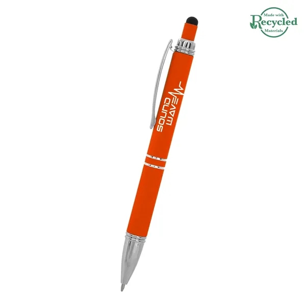 Quilted plunger-action stylus pen made of rubberized aluminum with a unique... from ASI 61125 Hit Promotional Products / Hit®