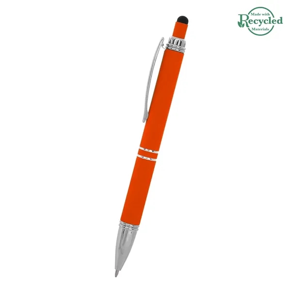 Quilted plunger-action stylus pen made of rubberized aluminum with a unique... from ASI 61125 Hit Promotional Products / Hit®