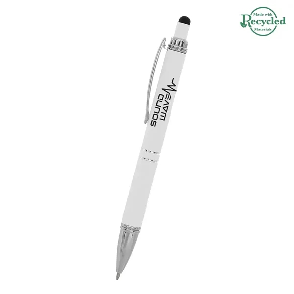 Quilted plunger-action stylus pen made of rubberized aluminum with a unique... from ASI 61125 Hit Promotional Products / Hit®