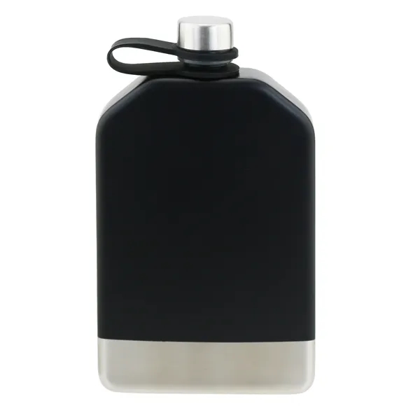 Canteena Flask, Matte Black Stainless Steel with attached Cap, 8 oz.... from ASI 55450 Franmara Inc