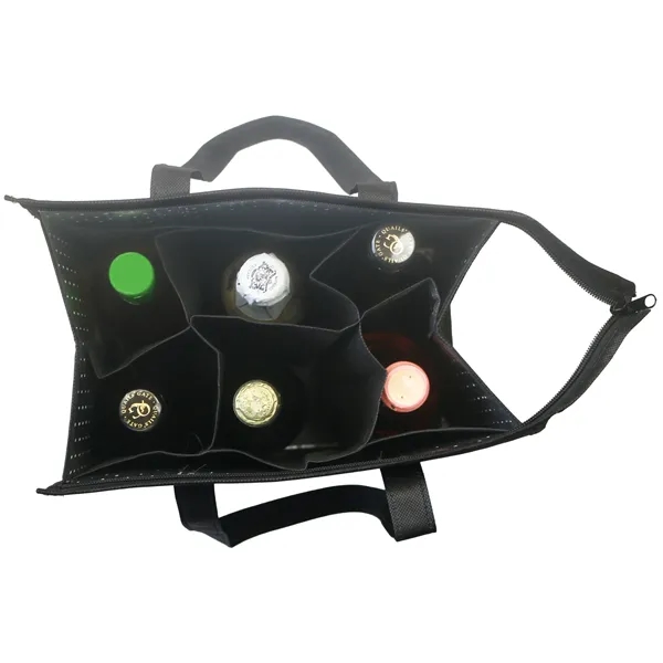 Black Vino Thermal Six-Bottle, Zip Up Wine Tote... from ASI 55450 Franmara Inc