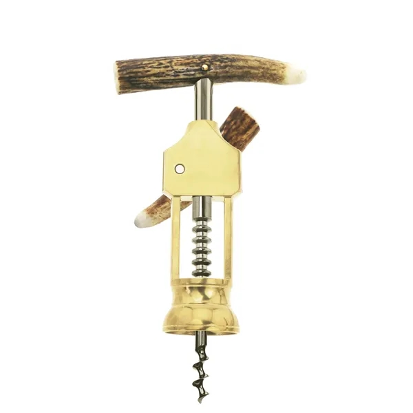 Corkscrew, Solid Brass with Genuine Antler Handle... from ASI 55450 Franmara Inc
