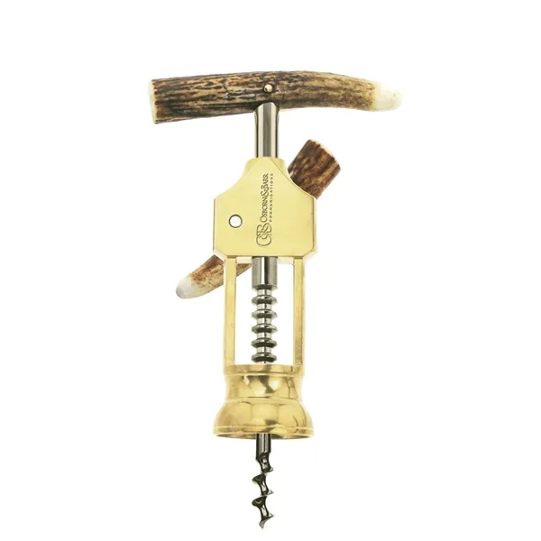 Corkscrew, Solid Brass with Genuine Antler Handle... from ASI 55450 Franmara Inc