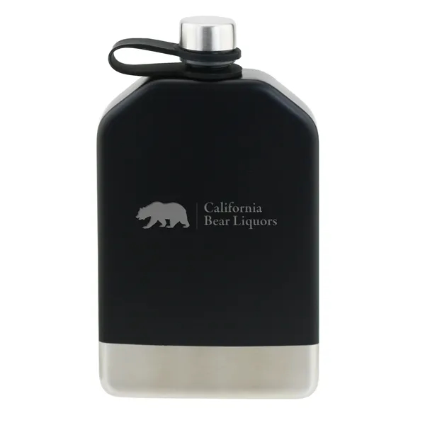 Canteena Flask, Matte Black Stainless Steel with attached Cap, 8 oz.... from ASI 55450 Franmara Inc