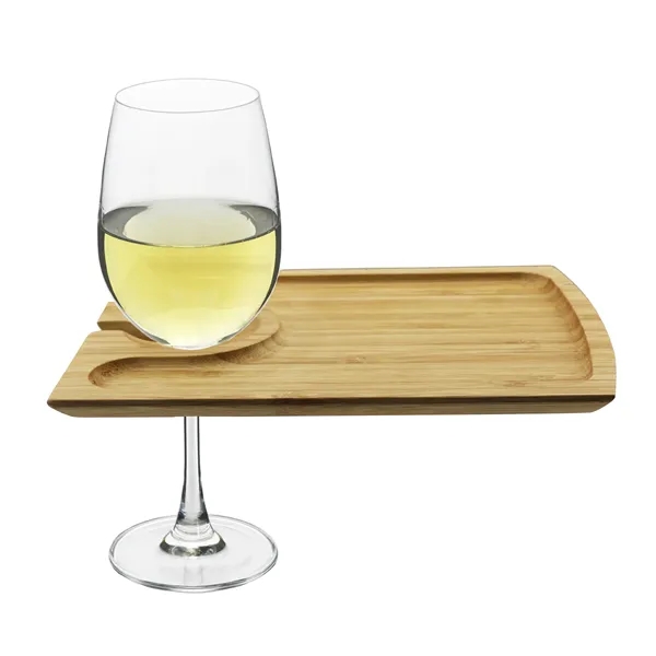 Eco-friendly Bamboo Tray with Wine Glass Holder... from ASI 55450 Franmara Inc