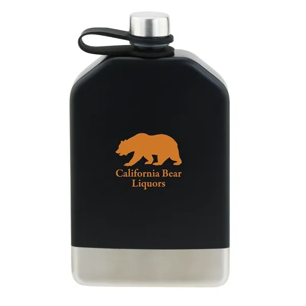 Canteena Flask, Matte Black Stainless Steel with attached Cap, 8 oz.... from ASI 55450 Franmara Inc