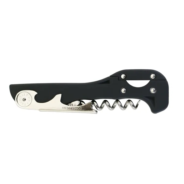 Two-step, soft-touch corkscrew features a spring-loaded floating axis and rubberized handle.... from ASI 55450 Franmara Inc