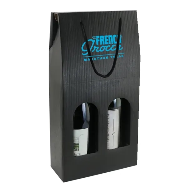 Heavy Duty Black Wine Bottle Carrier with Windows and Rope Handles... from ASI 55450 Franmara Inc