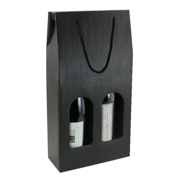 Heavy Duty Black Wine Bottle Carrier with Windows and Rope Handles... from ASI 55450 Franmara Inc