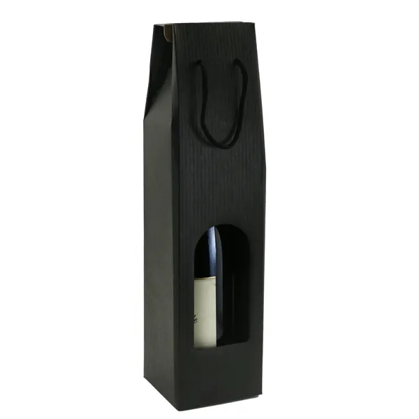 Heavy Duty Black Wine Bottle Carrier with Windows and Rope Handles... from ASI 55450 Franmara Inc