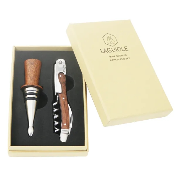 Deluxe gift set includes a corkscrew and wine stopper.... from ASI 55450 Franmara Inc
