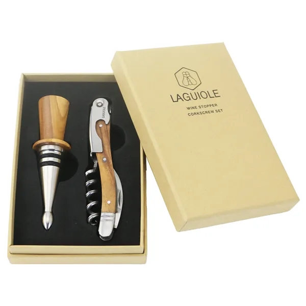 Deluxe gift set includes a corkscrew and wine stopper.... from ASI 55450 Franmara Inc