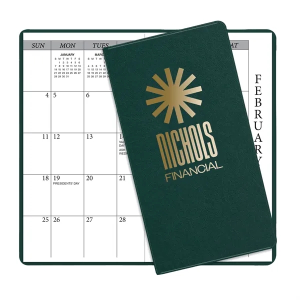 6.75"H x 3.62"W 14-month summer academic planner with an executive vinyl... from ASI 54040 Fey Promo / Fey Calendar Impressions
