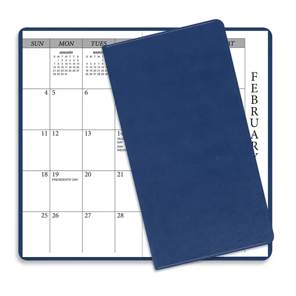 6.75"H x 3.62"W 14-month summer academic planner with an executive vinyl... from ASI 54040 Fey Promo / Fey Calendar Impressions