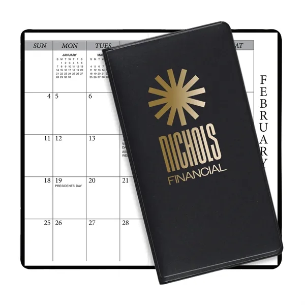 6.75"H x 3.62"W 14-month summer academic planner with an executive vinyl... from ASI 54040 Fey Promo / Fey Calendar Impressions