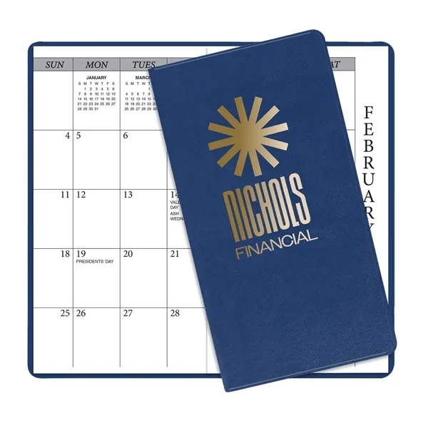 6.75"H x 3.62"W 14-month summer academic planner with an executive vinyl... from ASI 54040 Fey Promo / Fey Calendar Impressions