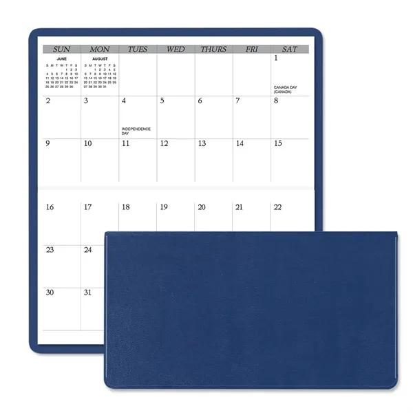 3.62"H x 6.75"W 13-month horizontally-oriented folding planner with executive vinyl cover.... from ASI 54040 Fey Promo / Fey Calendar Impressions