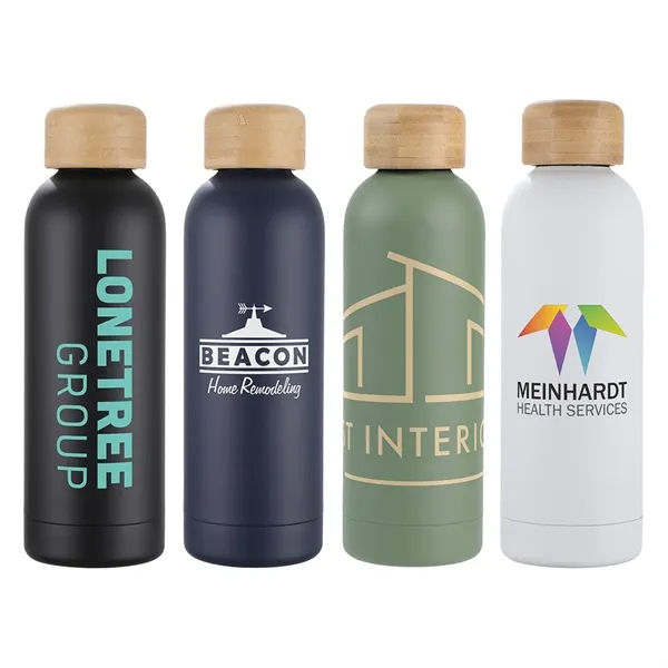 17 oz Eco-Friendly Vacuum Stainless Steel Bottle w/ Bamboo Lid... from ASI 36730 Ariel Premium Supply Inc