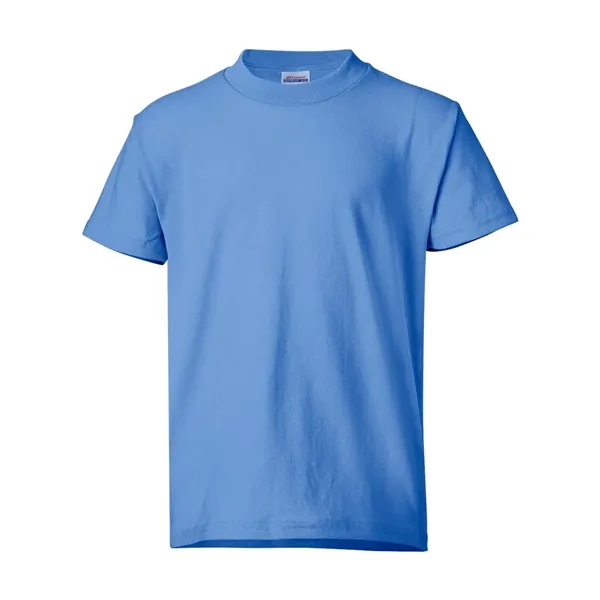 Youth-sized T-shirt made of cotton/poly with 5% recycled polyester from plastic... from ASI 84358 S&S Activewear