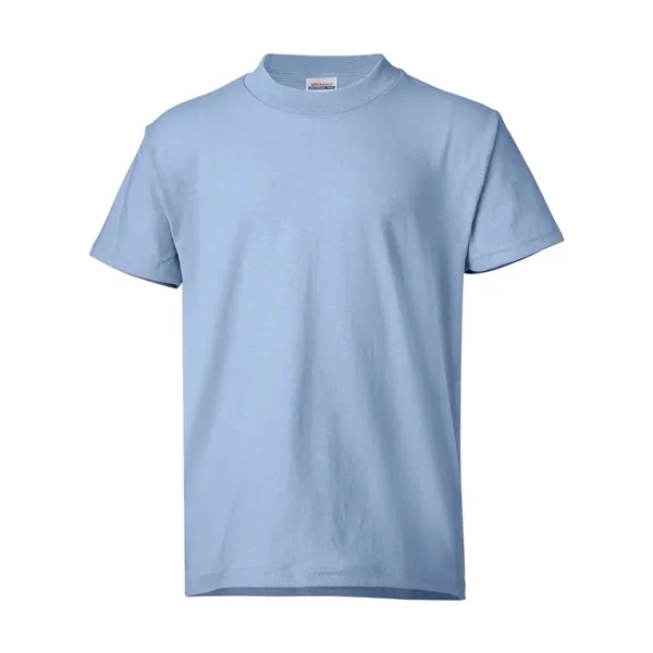 Youth-sized T-shirt made of cotton/poly with 5% recycled polyester from plastic... from ASI 84358 S&S Activewear