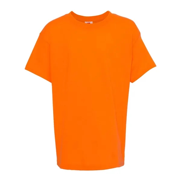 Youth-sized T-shirt made of cotton/poly with 5% recycled polyester from plastic... from ASI 84358 S&S Activewear