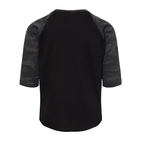 Youth size three quarter sleeve baseball t-shirt. Blank.... from ASI 84358 S&S Activewear