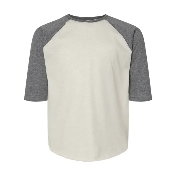 Youth size three quarter sleeve baseball t-shirt. Blank.... from ASI 84358 S&S Activewear