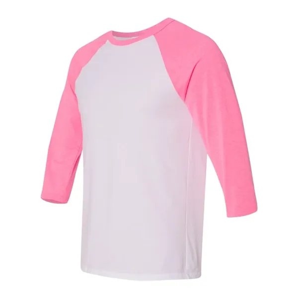 Unisex three-quarter sleeve baseball T-shirt with a retail fit, side seams,... from ASI 84358 S&S Activewear