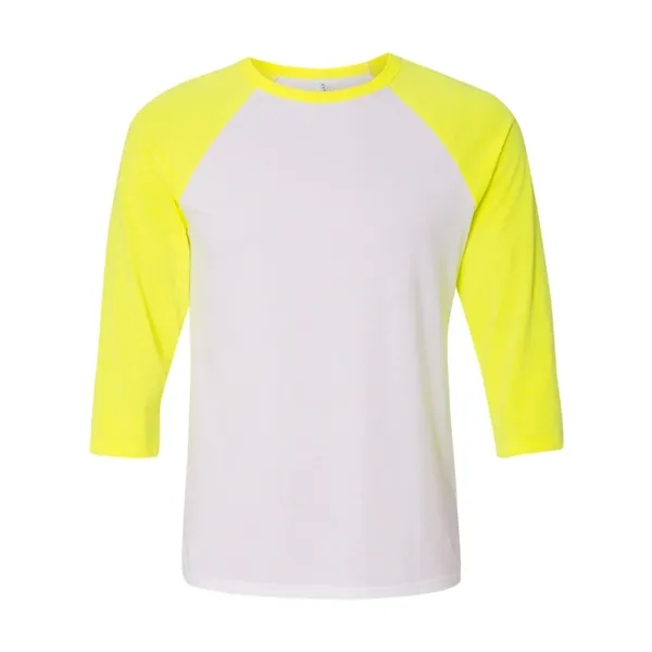 Unisex three-quarter sleeve baseball T-shirt with a retail fit, side seams,... from ASI 84358 S&S Activewear