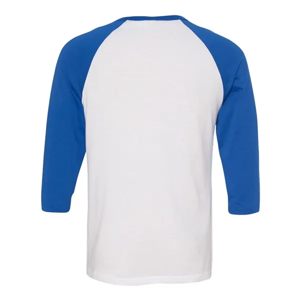 Unisex three-quarter sleeve baseball T-shirt with a retail fit, side seams,... from ASI 84358 S&S Activewear