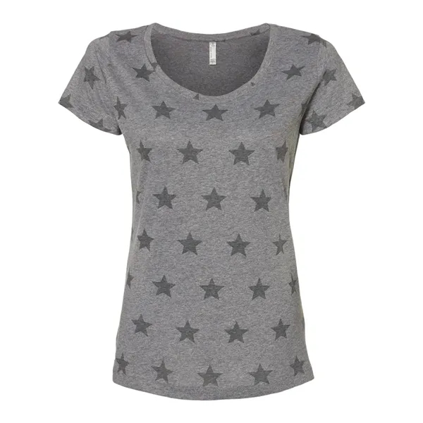 Code Five Women's Star Print Scoop Neck T-Shirt... from ASI 84358 S&S Activewear