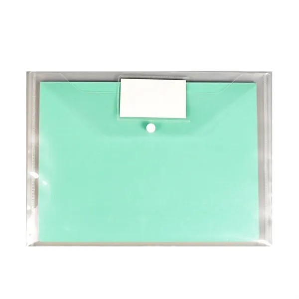 A4 snap button document folder with label pocket plus 1c1p color... from ASI 37218 Athena Promo (tm)