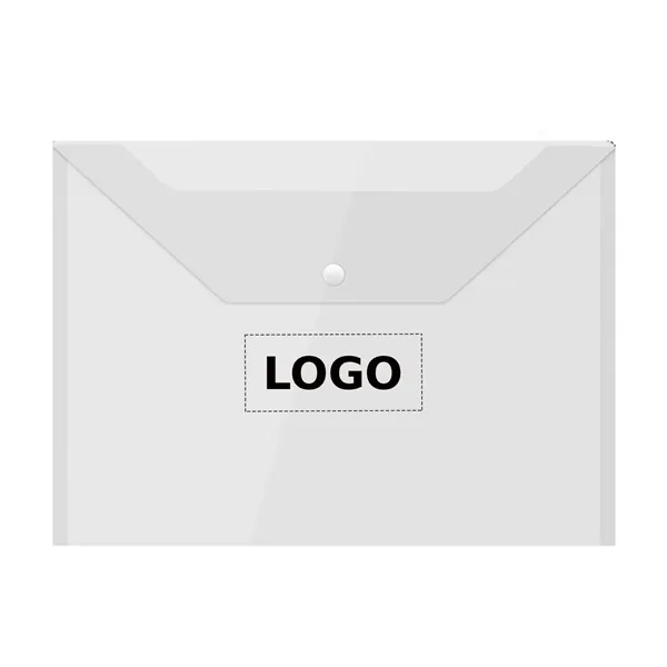 A4 snap button clear document folder plus 1c1p color silkscreen imprint... from ASI 37218 Athena Promo (tm)