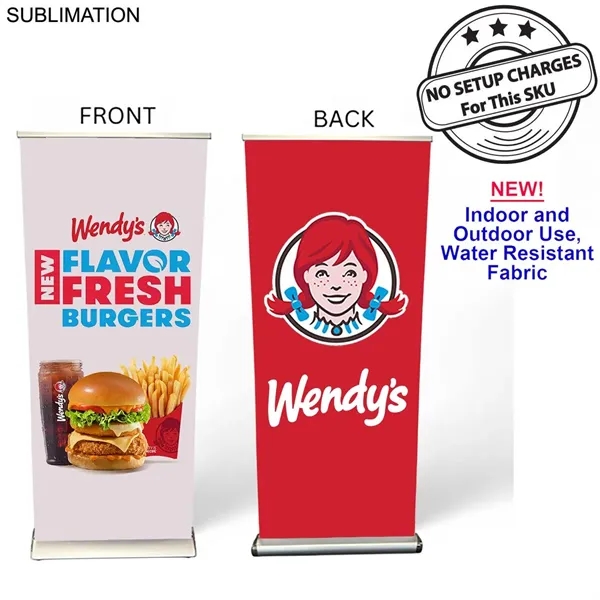 Item #SU780-5 Sublimated Heavy Fabric Deluxe Wide Base Pull Up Banner