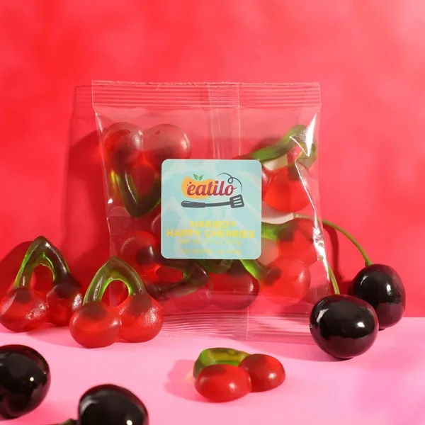 Cherry-shaped gummy candy in an individual 1.3 oz taster packet.... from ASI 61966 HPG / SugarSpot