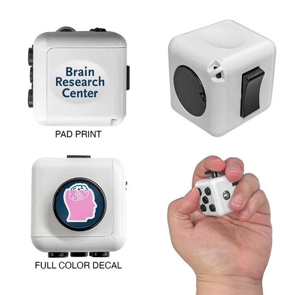 Fidget cube with six different stress reliever functions, one on each... from ASI 52710 Lincoln Line