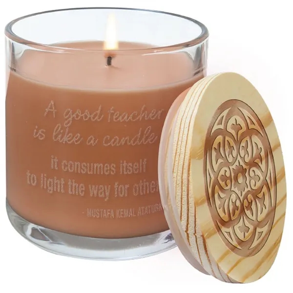 14oz Tropical Coconut Candle in Glass Holder w/ Wood Lid... from ASI 74601 Calico