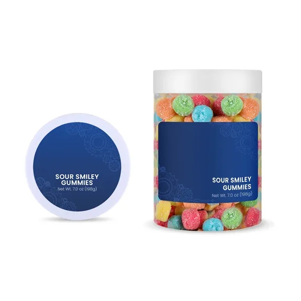 Sour smiley face-shaped gummy candy in a 7 oz large jar.... from ASI 61966 HPG / SugarSpot