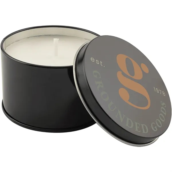 5.3 oz. Trim the Tree Candle in a Black Metal Tin... from ASI 74601 Calico