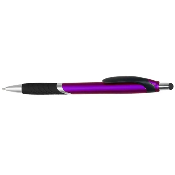 Plastic ballpoint pen with touch screen stylus and rubber grip.... from ASI 39552 BEL Promo
