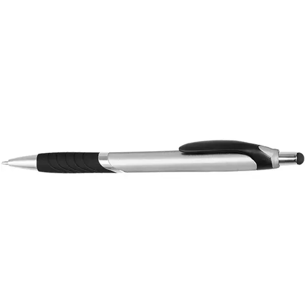 Plastic ballpoint pen with touch screen stylus and rubber grip.... from ASI 39552 BEL Promo