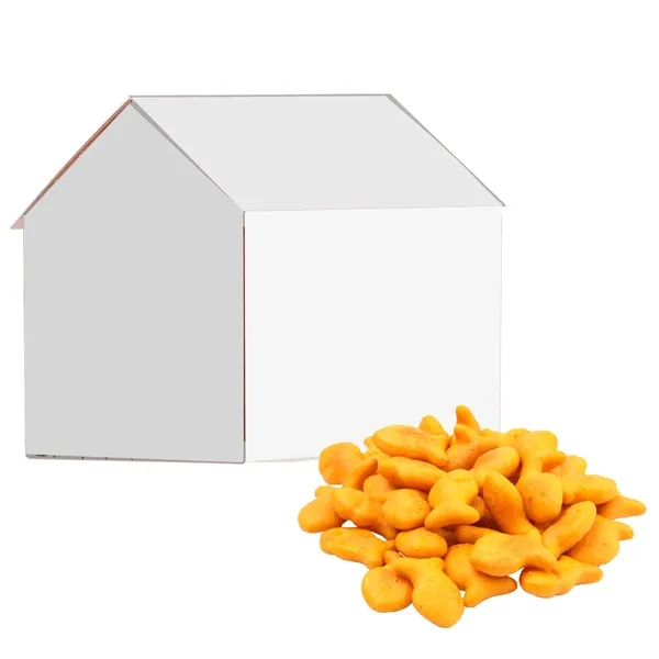 House shaped box filled with Goldfish®... from ASI 71685 Midnite Snax®