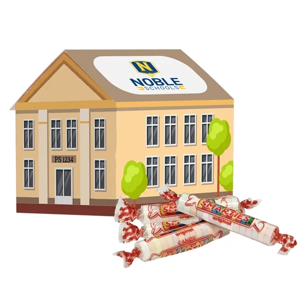 House shaped box filled with Smarties®... from ASI 71685 Midnite Snax®