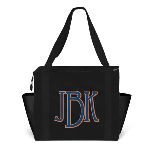 Cotton bag is versatile, side pockets, long handles and a zipper-close... from ASI 37940 Bag Makers Inc