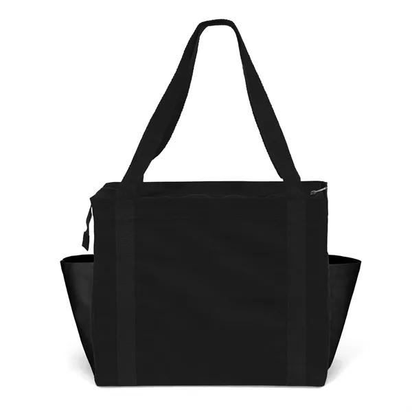 Cotton bag is versatile, side pockets, long handles and a zipper-close... from ASI 37940 Bag Makers Inc