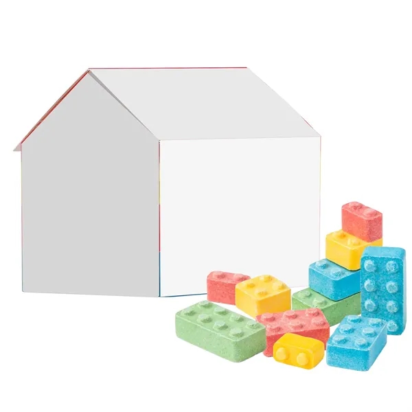House shaped box filled with Candy Blocks... from ASI 71685 Midnite Snax®